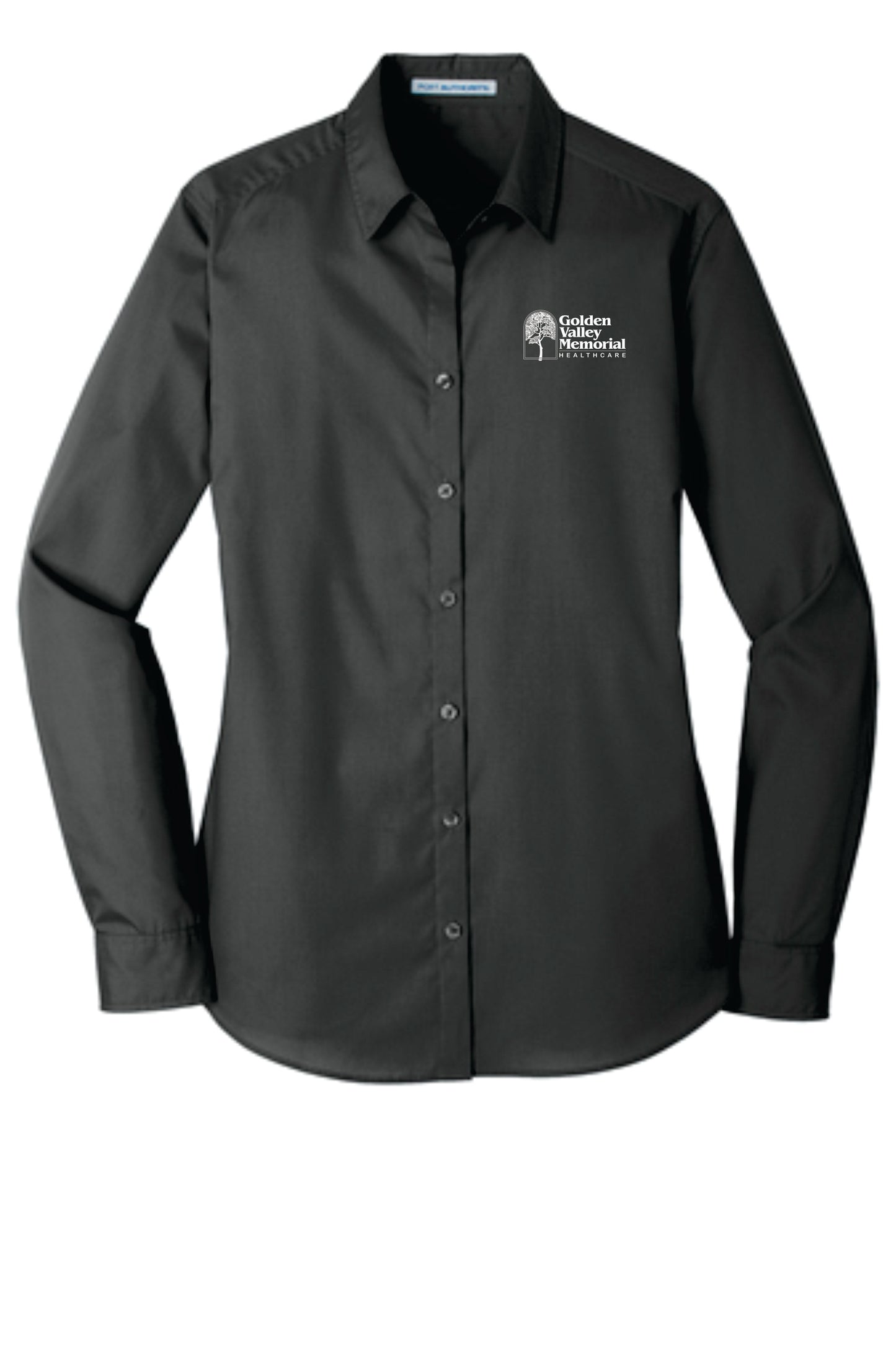 GVMH Long-Sleeve Women’s Dress Shirt LW100 with Embroidered Logo
