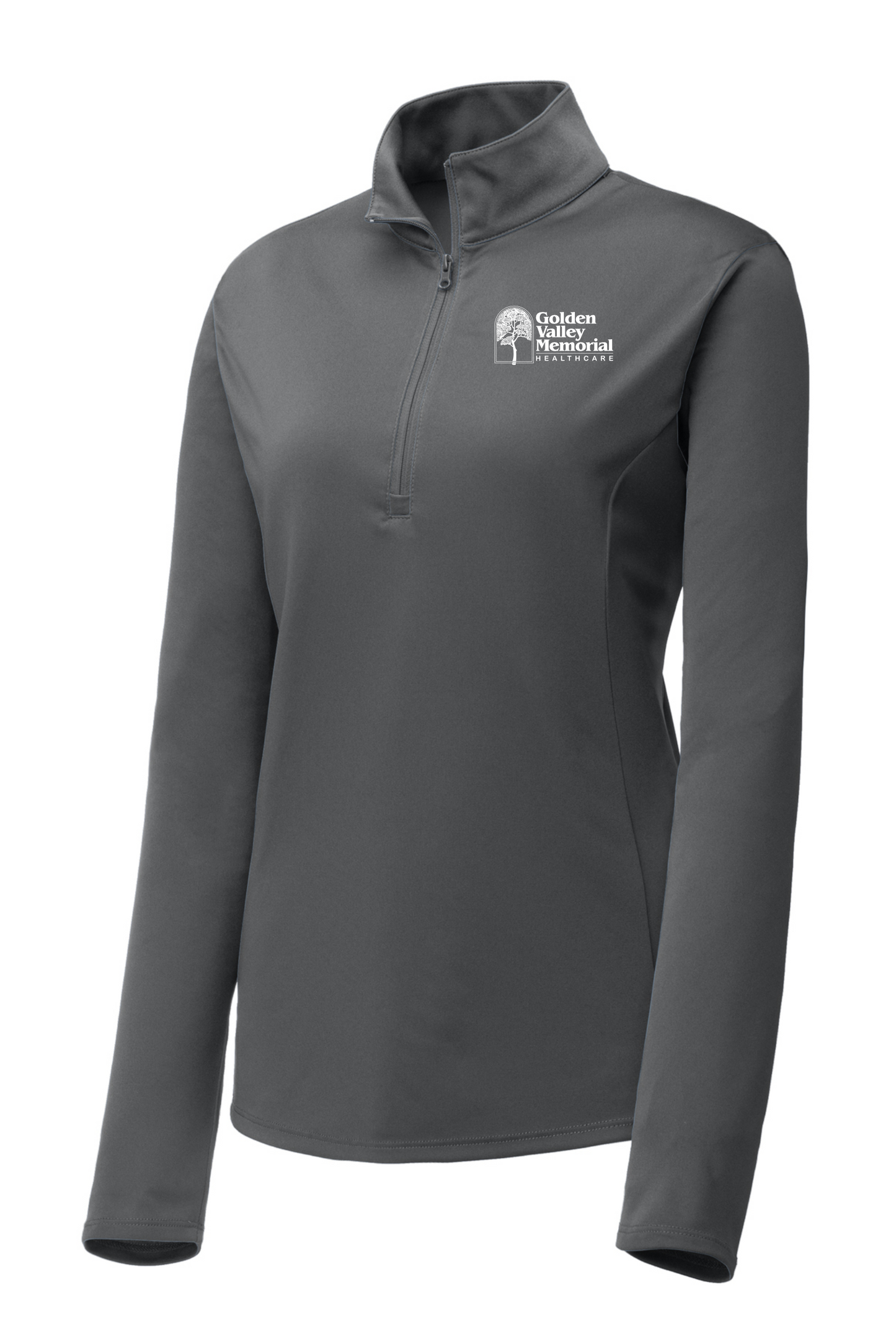 GVMH Long-Sleeve Women’s Lightweight Quarter Zip LST357 with Embroidered Logo