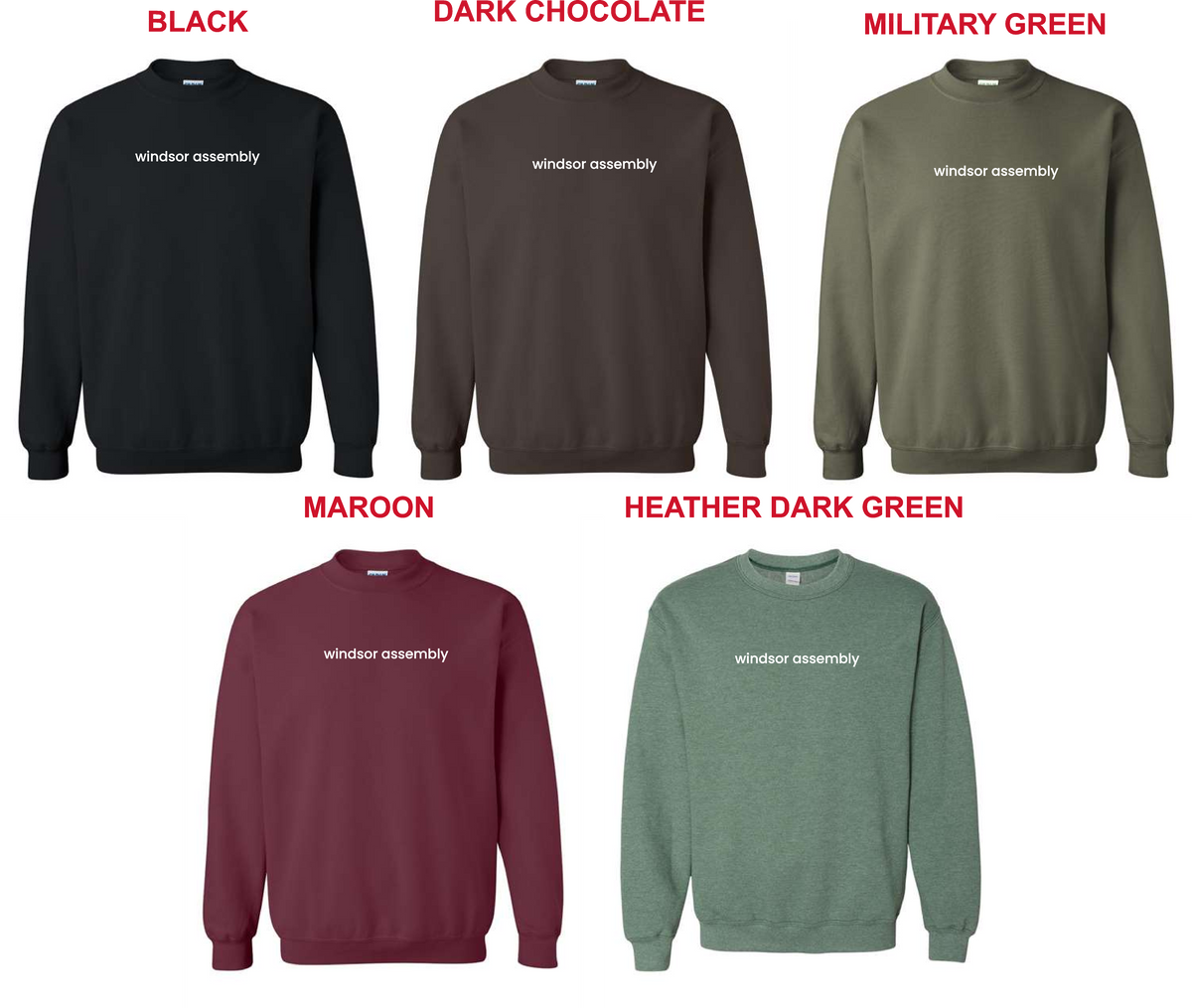 WA- (WA Lower Case) Gildan Crewneck Sweatshirt (18000) ADULT