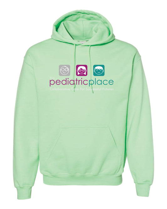 Pediatric Place Embroidered Hoodie Full Color logo - no back print
