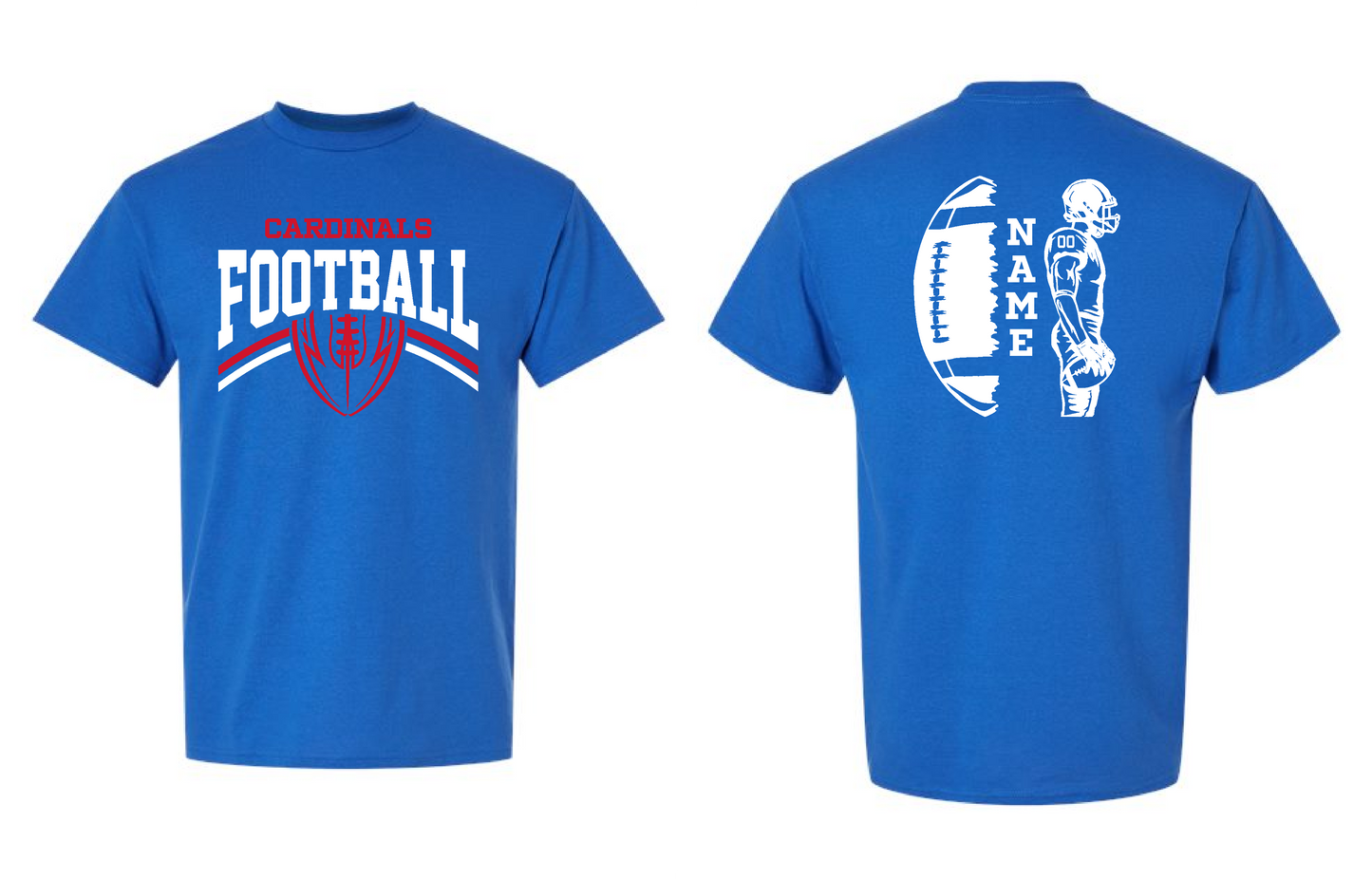 2nd Grade Football- 8000 Royal Football Player on Back