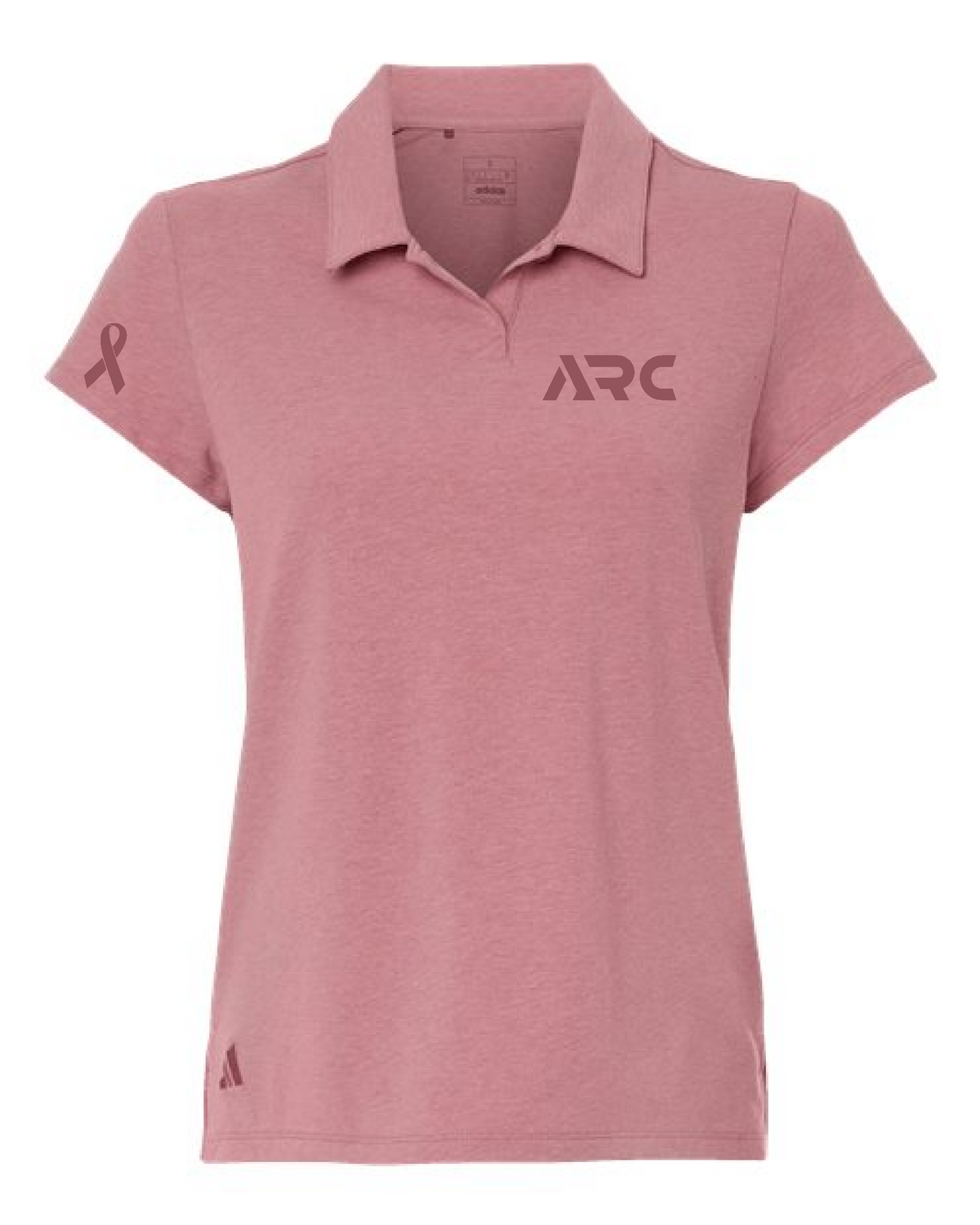 ARC - Adidas A690 Women's Blended Polo - Pink Strat Melange - Breast Cancer Awareness