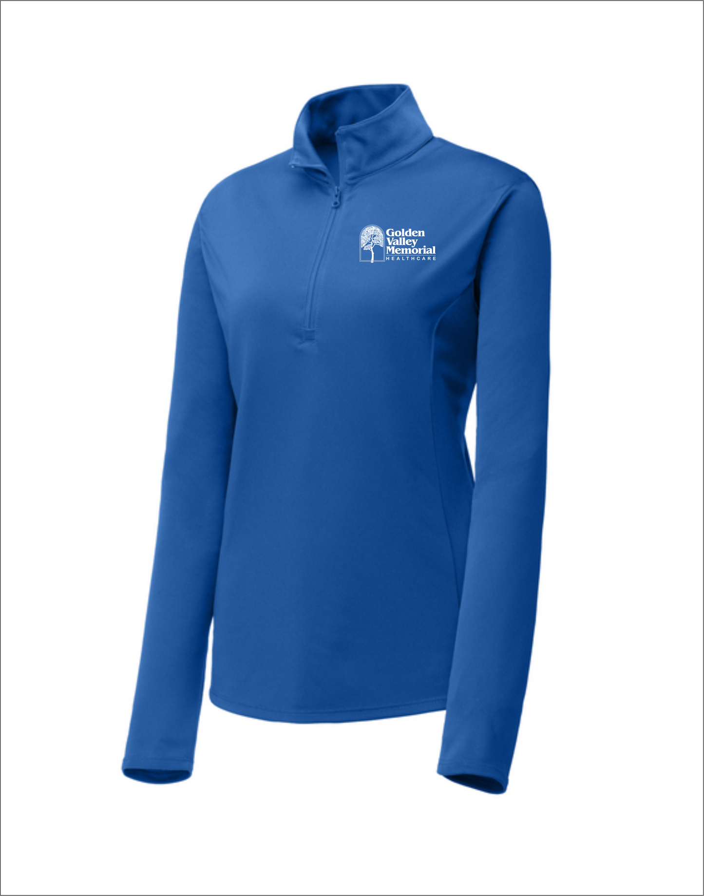 GVMH Long-Sleeve Women’s Lightweight Quarter Zip LST357 with Embroidered Logo