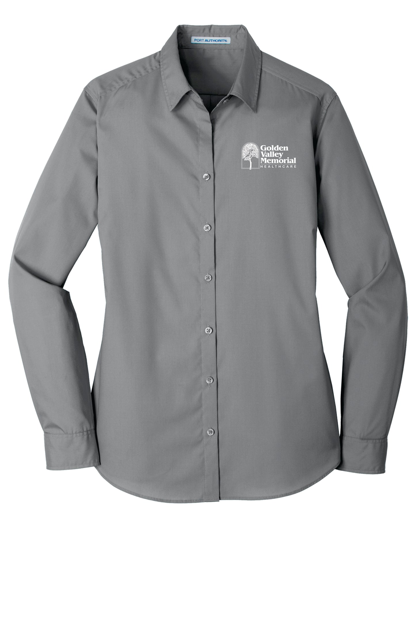 GVMH Long-Sleeve Women’s Dress Shirt LW100 with Embroidered Logo