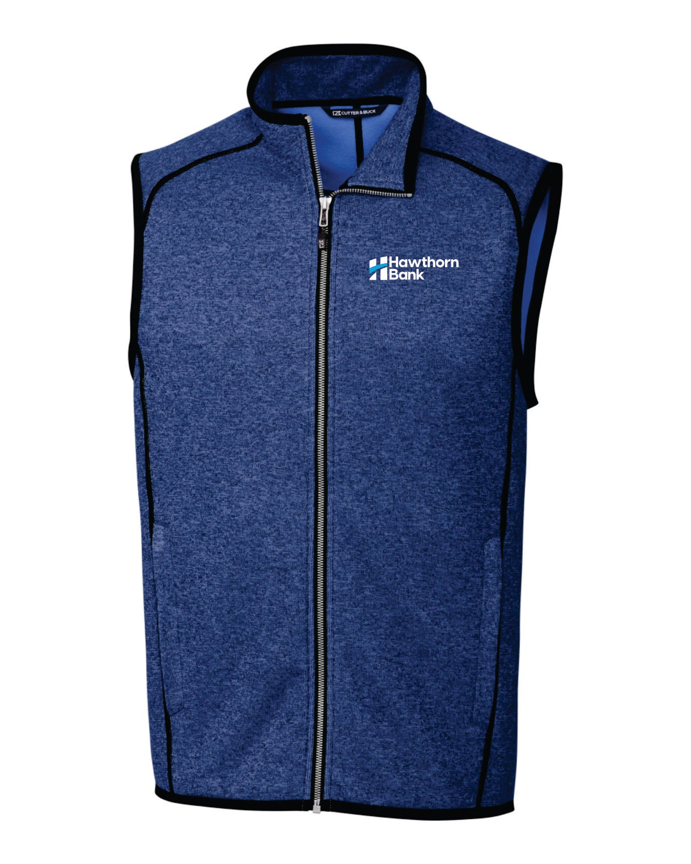 Hawthorn - Men’s Cutter & Buck Mainsail Sweater-Knit Men's Full Zip Vest (MCO00047)
