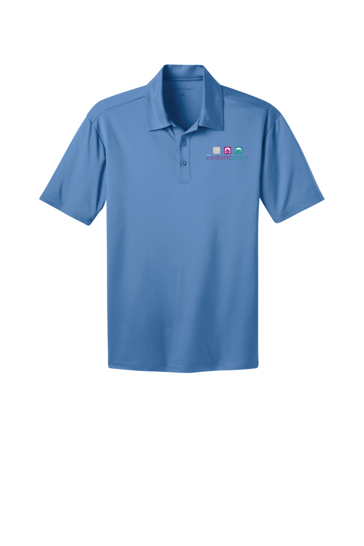 Pediatric Place embroidered men’s polo - full color embroidered logo