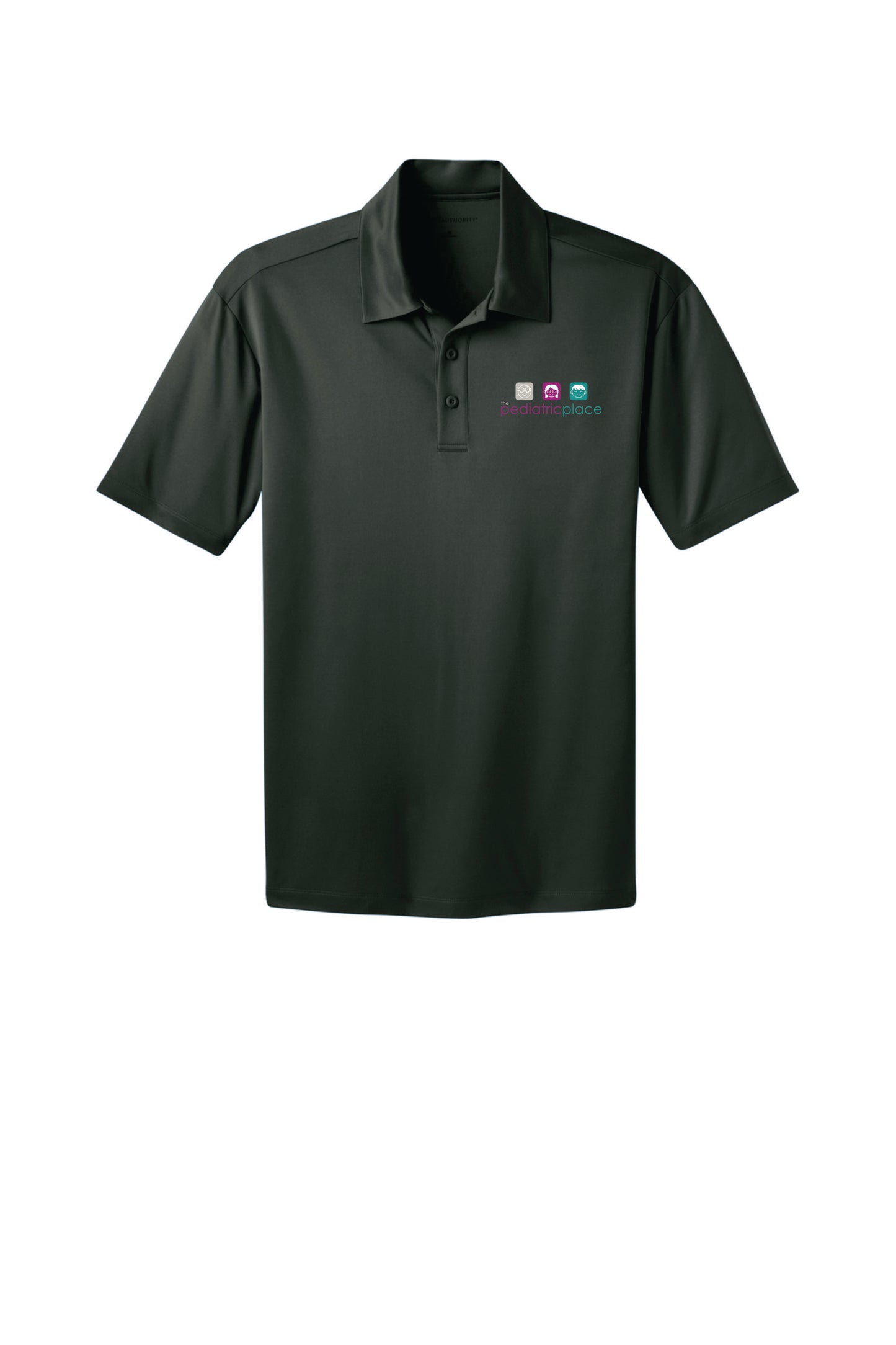 Pediatric Place embroidered men’s polo - full color embroidered logo