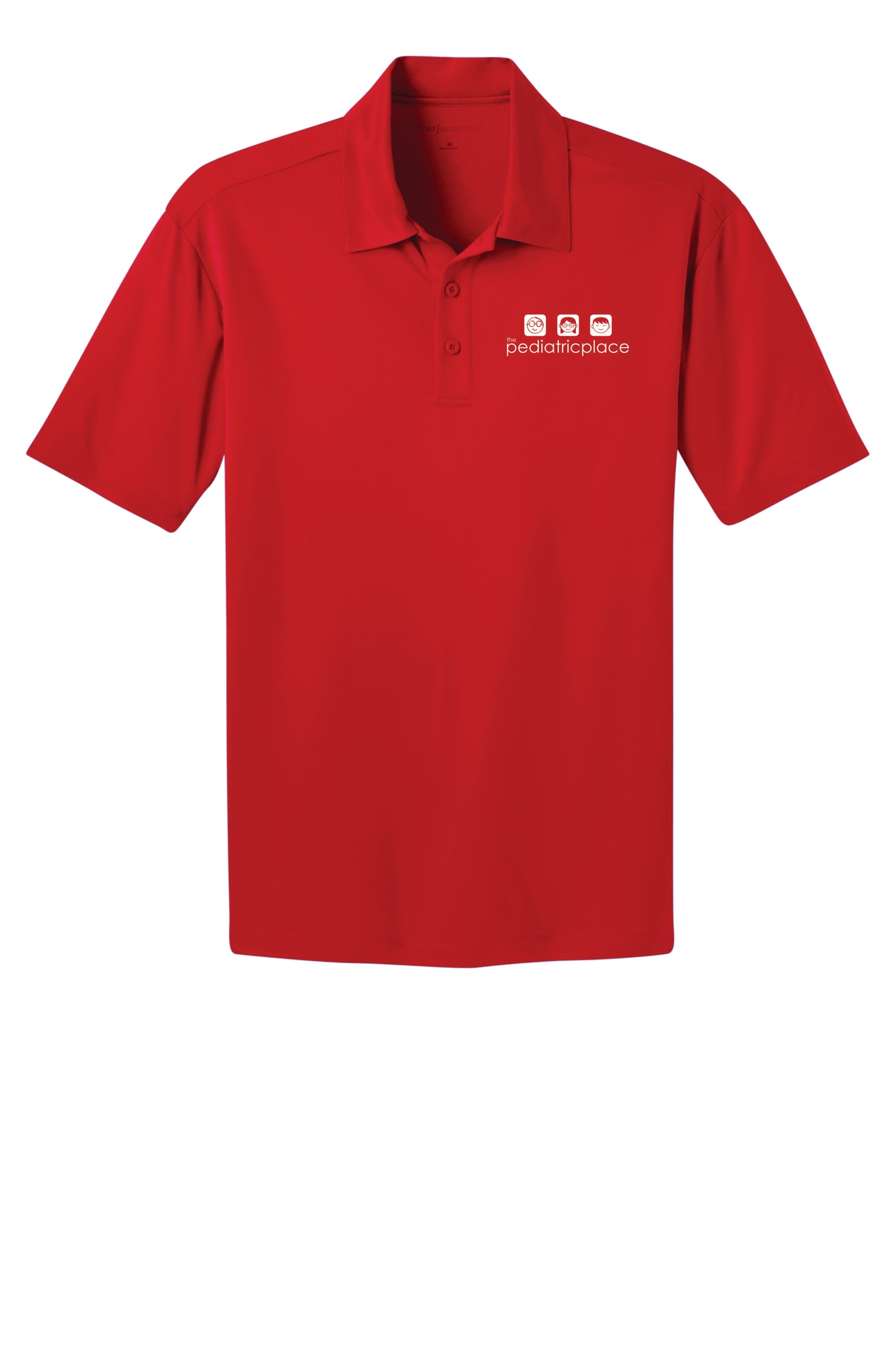 Pediatric Place embroidered men’s polo - white embroidered logo