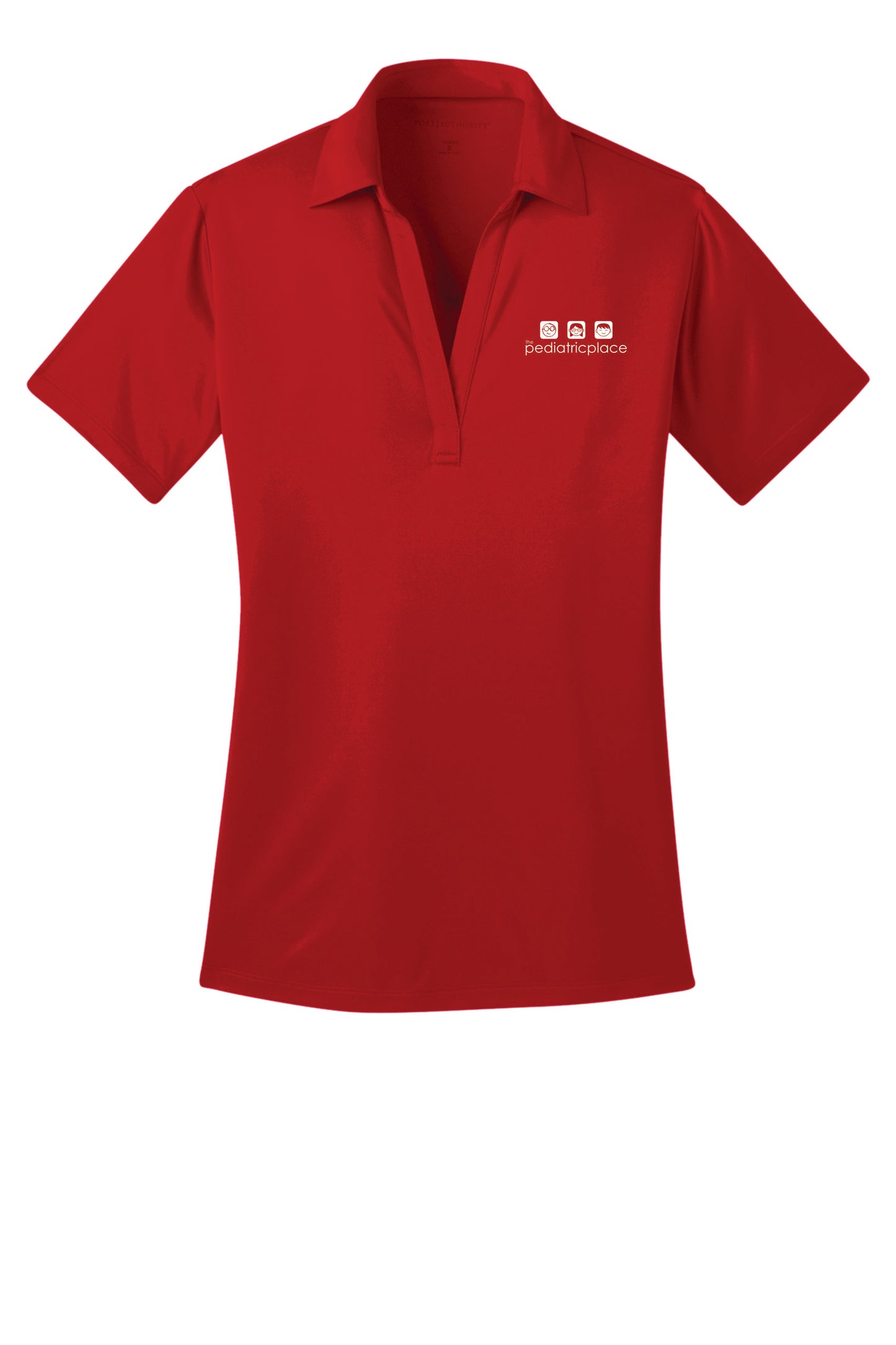 Pediatric Place embroidered ladies polo - white embroidered logo