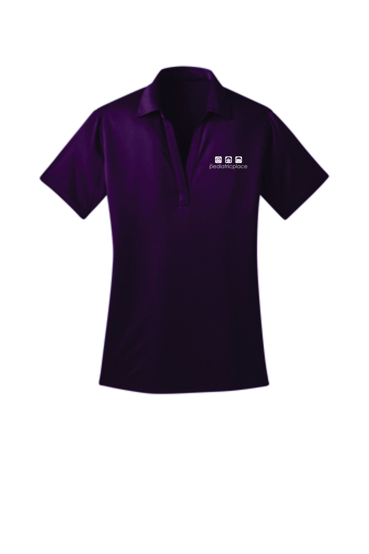 Pediatric Place embroidered ladies polo - white embroidered logo