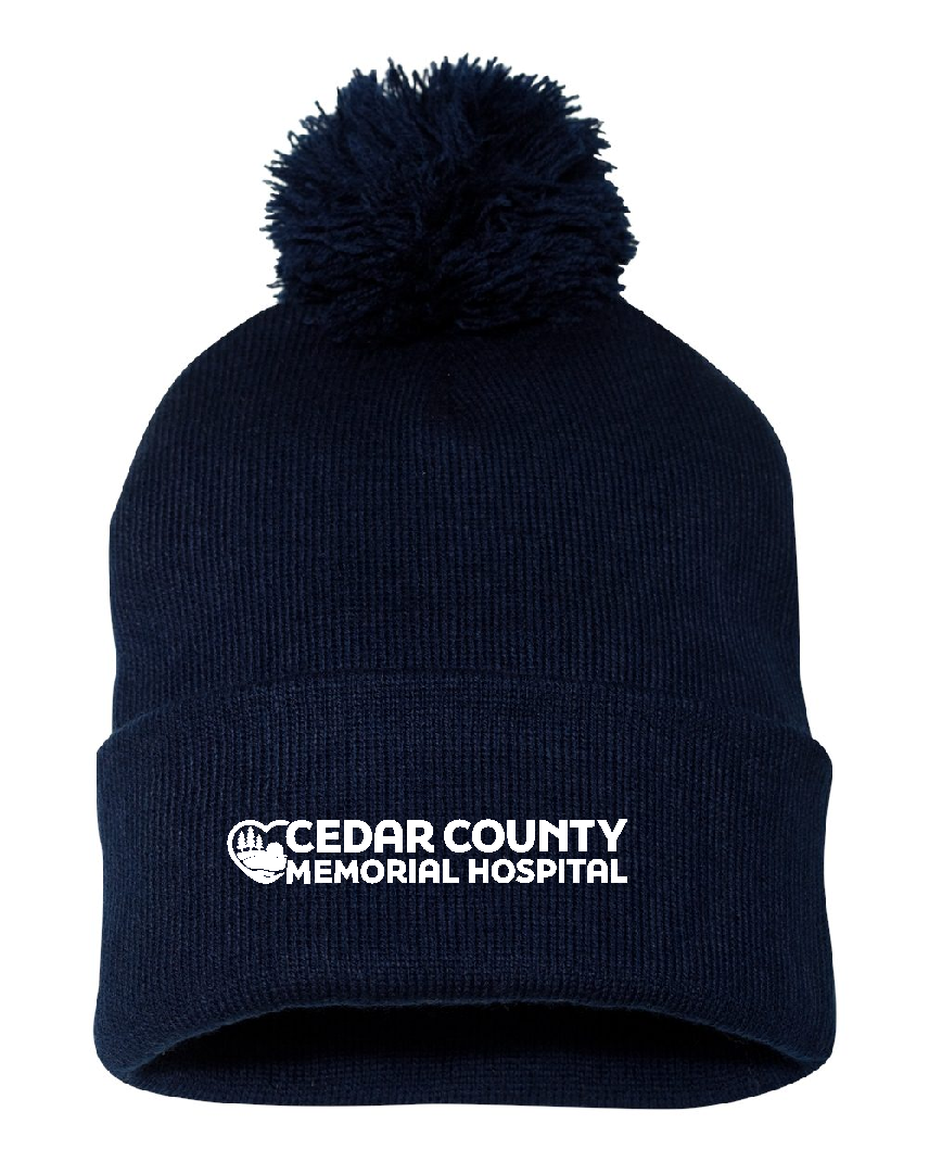 CCMH- 12" Pom-Pom Cuffed Beanie with embroidered logo (SP15)