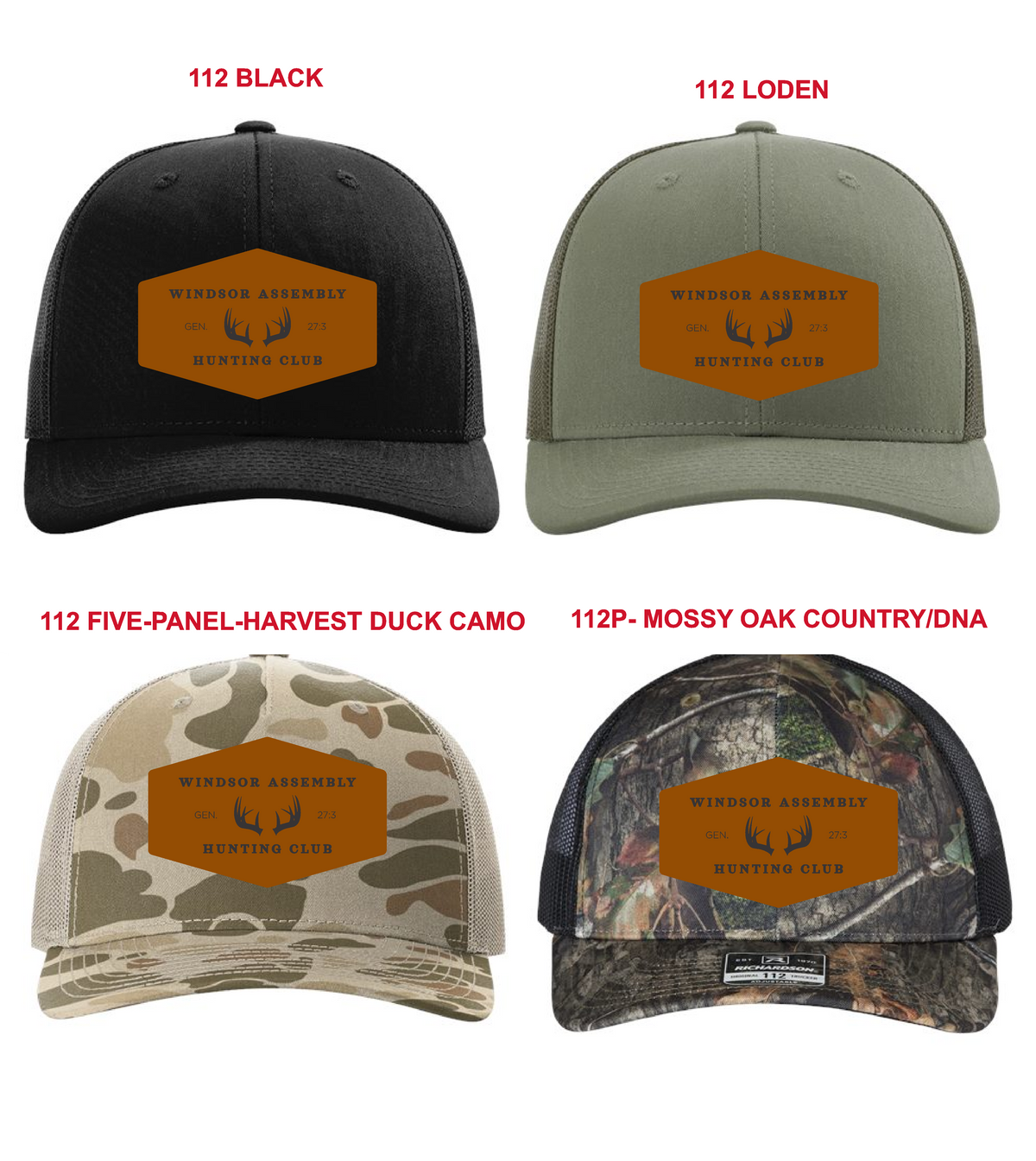 WA 26- Richardson Hats- Sewn Leather Patch