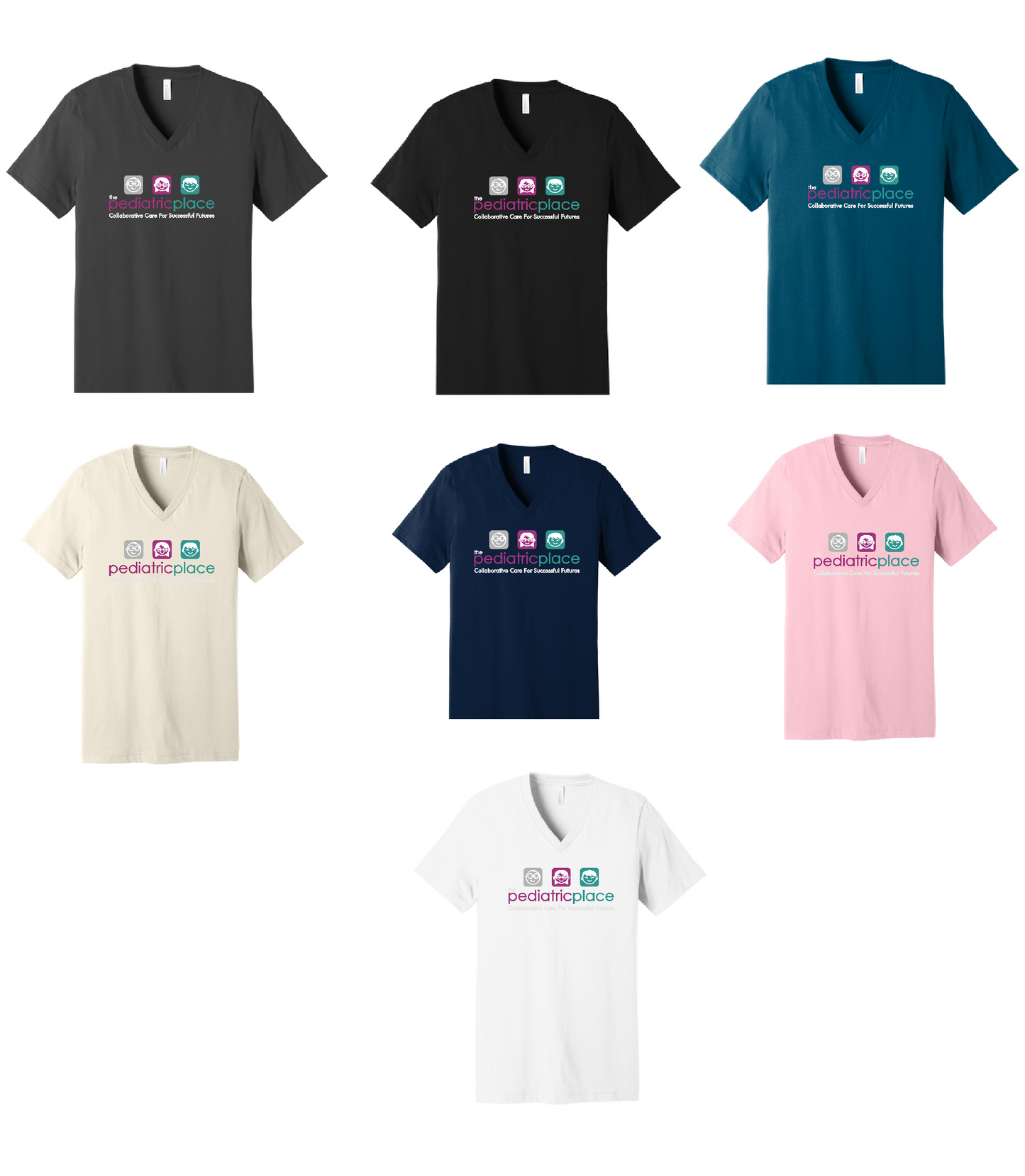 Pediatric Place - Bella V neck - color ink - 3005