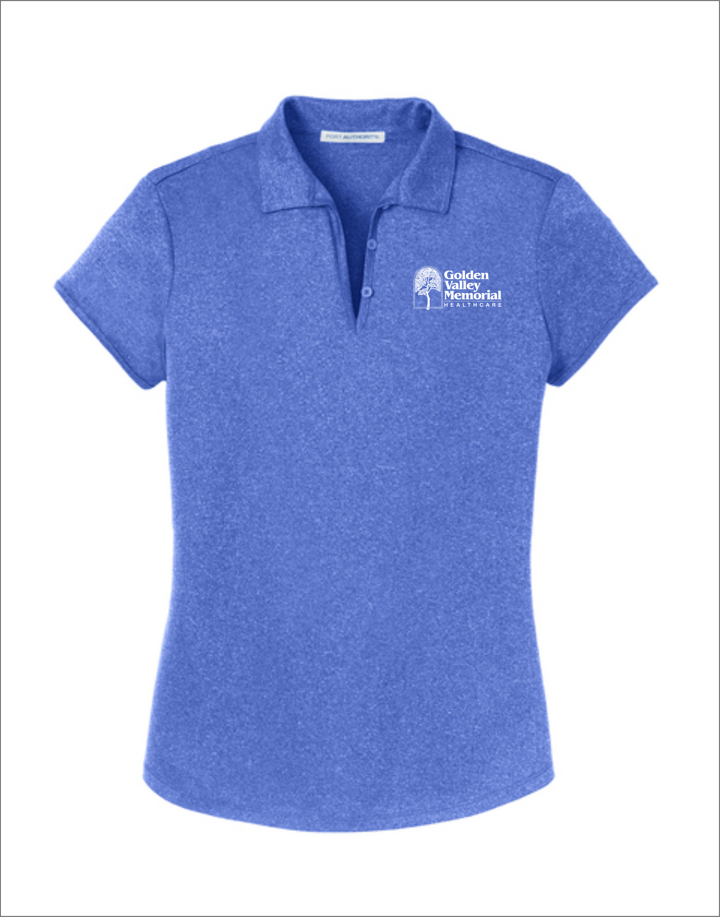 GVMH Short-Sleeve Women’s Heather Polo with Embroidered Logo