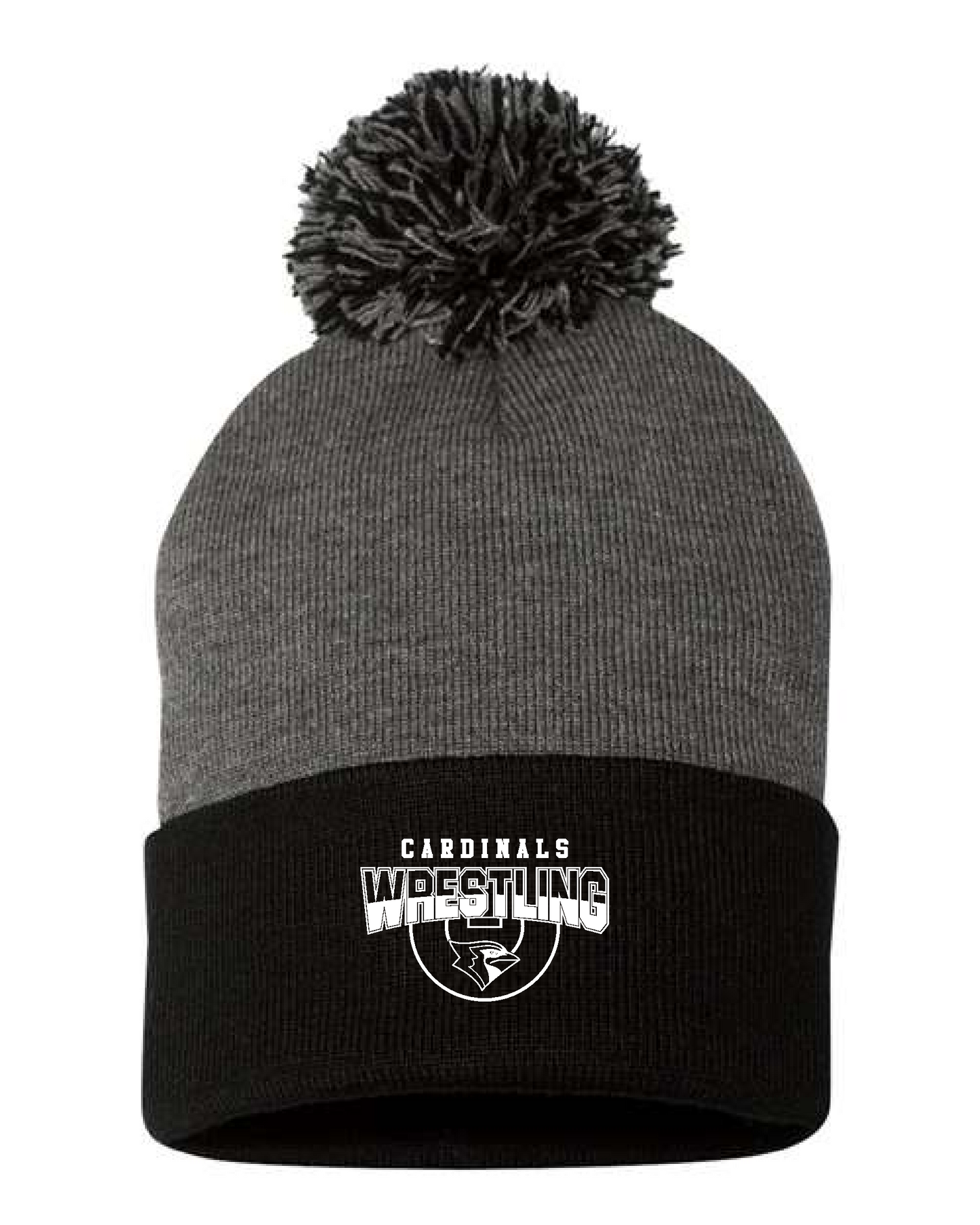 Clinton Youth Wrestling- Sportsman 12" Pom Pom Cuffed Beanie