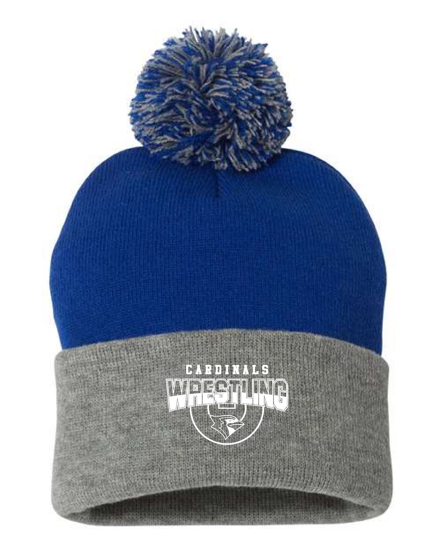 Clinton Youth Wrestling- Sportsman 12" Pom Pom Cuffed Beanie