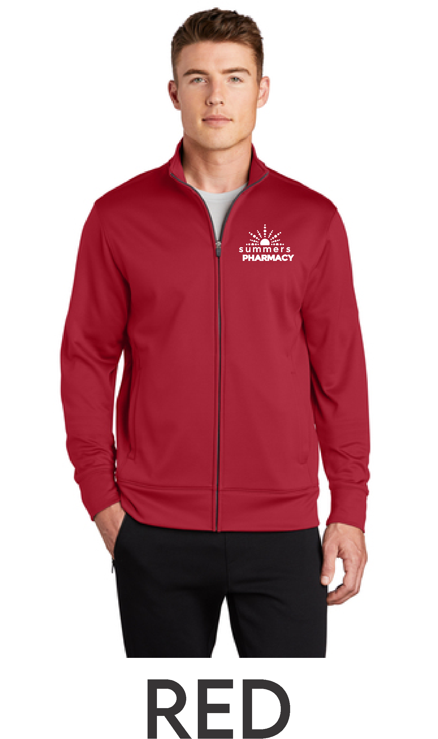 Summers - Sport-Tek Dri Fit Exterior/Fleece Interior Full-Zip Jacket - Screenprinted