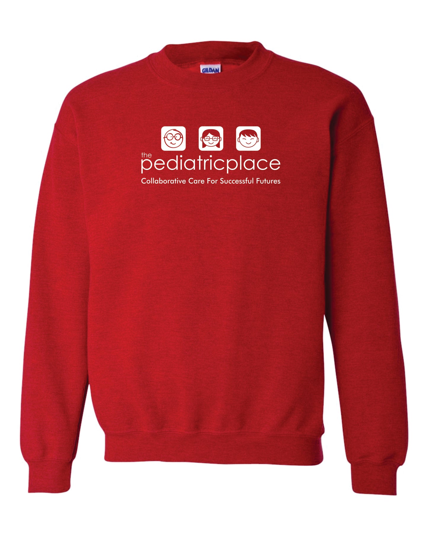 Pediatric Place Gildan crewneck sweatshirt - White Ink only - G18000