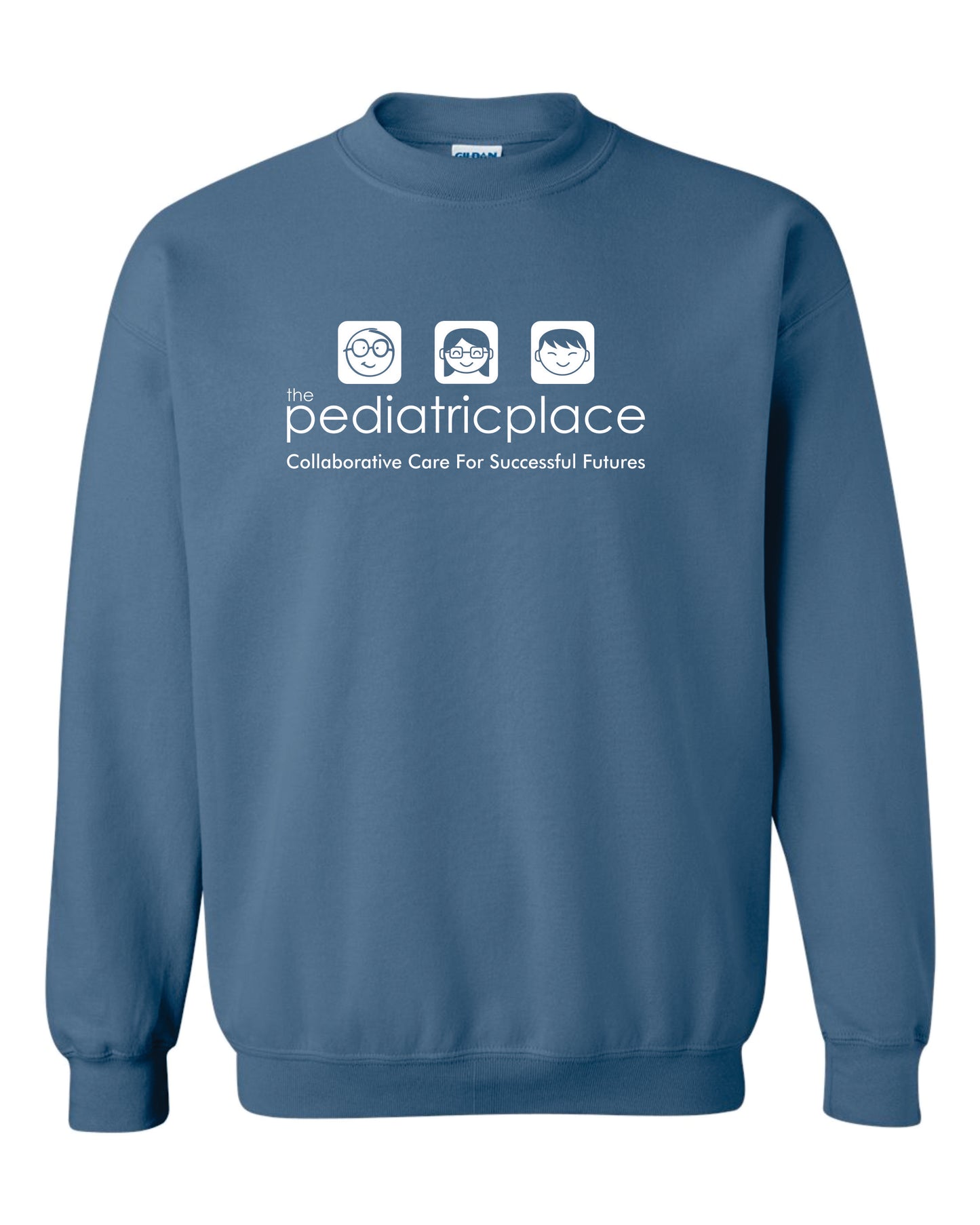 Pediatric Place Gildan crewneck sweatshirt - White Ink only - G18000