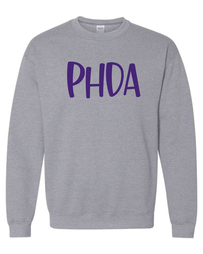 PHDA- Gildan Crewneck Sweatshirt- Puff Metallic Print