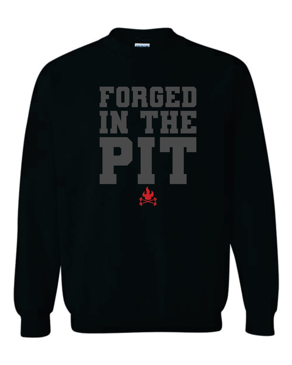 Forged Fitness- Gildan Black Crewneck Sweatshirt (18000)