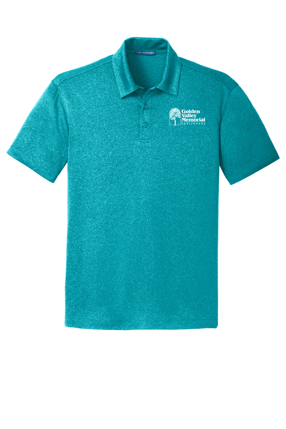 GVMH Short-Sleeve Men’s Heather Polo with Embroidered Logo