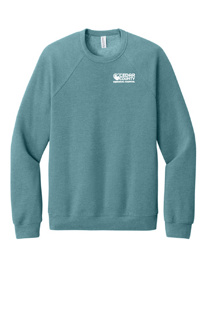 CCMH- BELLA+CANVAS® Unisex Sponge Fleece Raglan Sweatshirt with Embroidered Logo (3901)