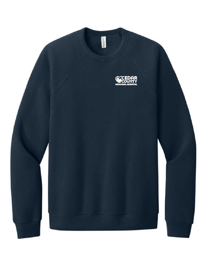 CCMH- BELLA+CANVAS® Unisex Sponge Fleece Raglan Sweatshirt with Embroidered Logo (3901)