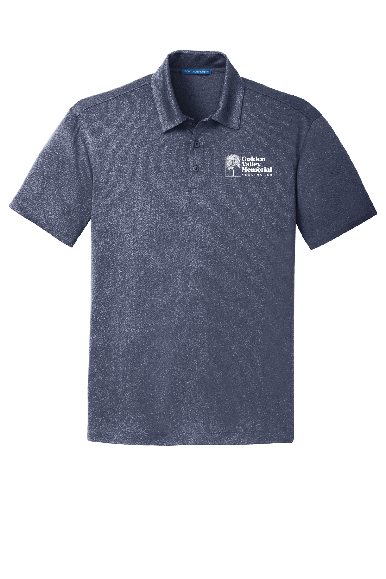 GVMH Short-Sleeve Men’s Heather Polo with Embroidered Logo