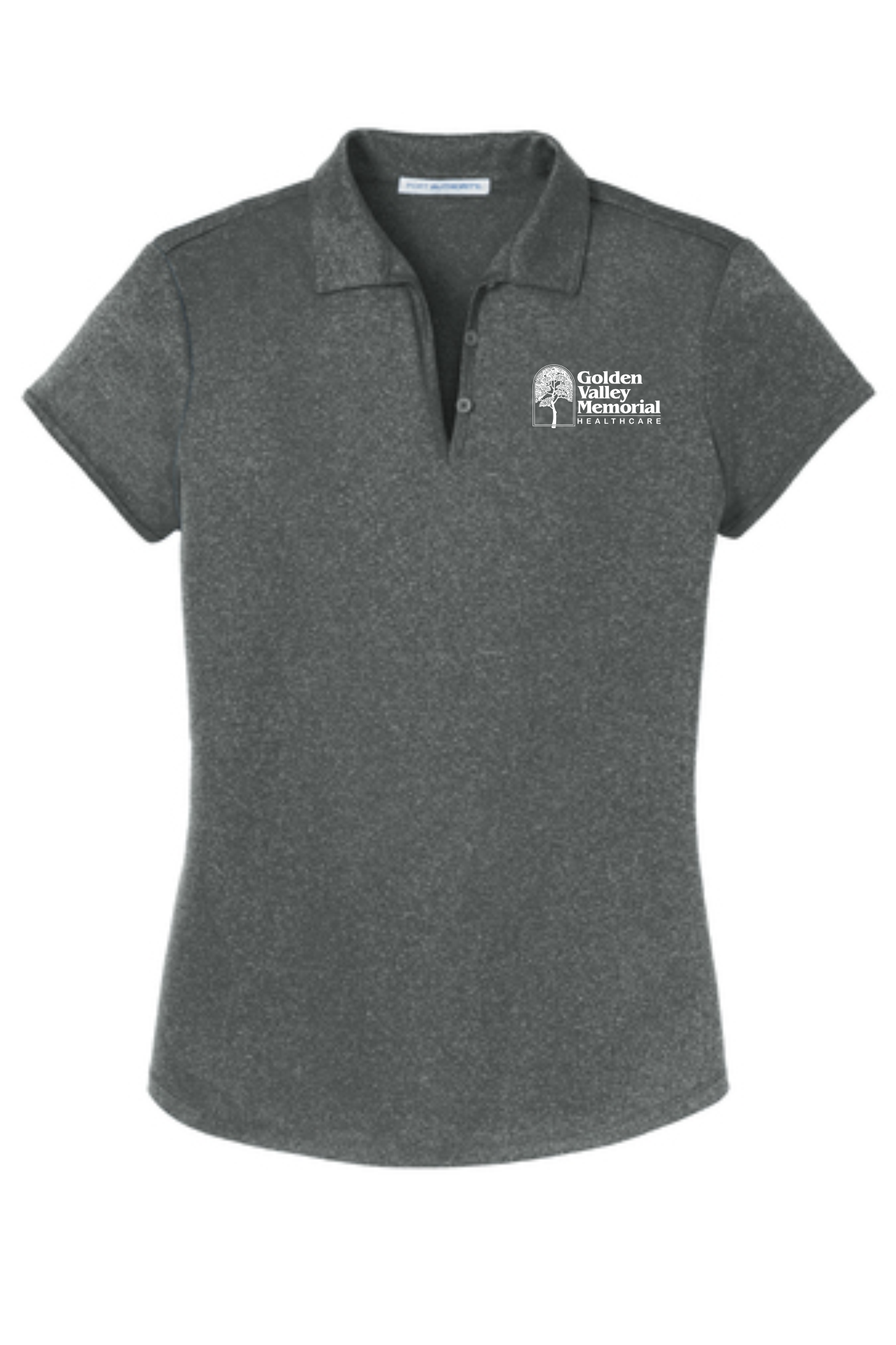 GVMH Short-Sleeve Women’s Heather Polo with Embroidered Logo