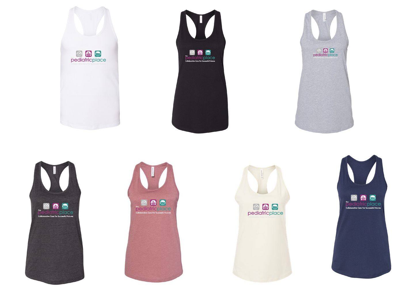 Pediatric Place Bella Racerback tank - color ink- 6008