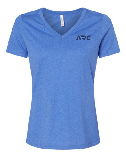 ARC - BELLA+CANVAS® Women’s Relaxed Heather CVC V-Neck Tee - printed logo - 6405CVC