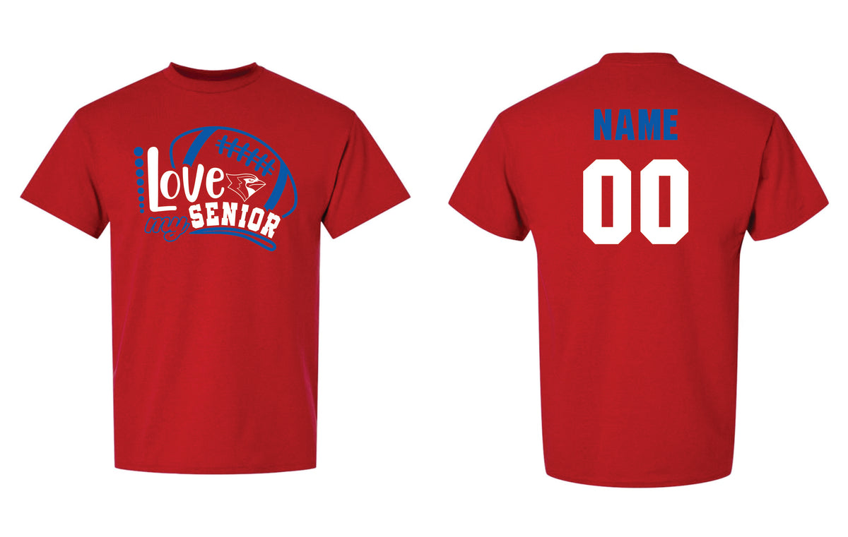 CHS Football Parents Senior Night- Gildan Red Custom Name & # t-shirt (8000)