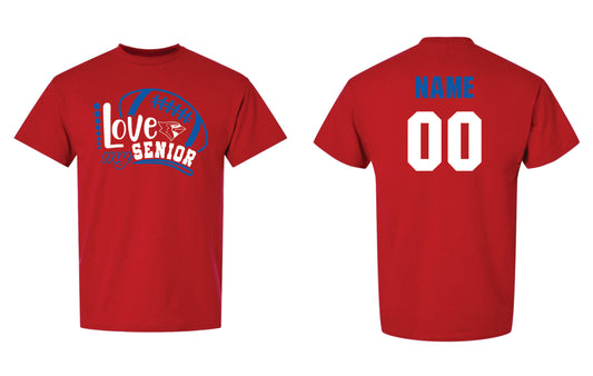 CHS Football Parents Senior Night- Gildan Red Custom Name & # t-shirt (8000)
