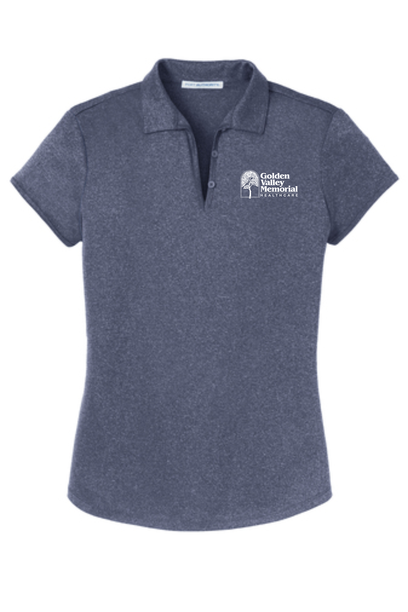 GVMH Short-Sleeve Women’s Heather Polo with Embroidered Logo