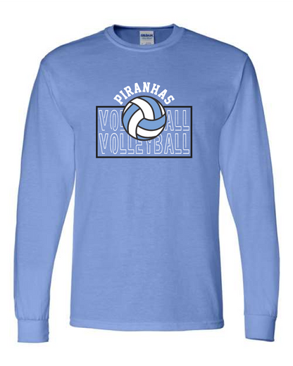 Piranhas VB 25- Gildan Long Sleeve Tee Carolina Blue