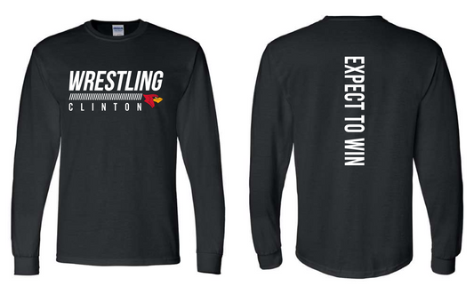 Clinton Wrestling 25- Gildan Dryblend Long Sleeve