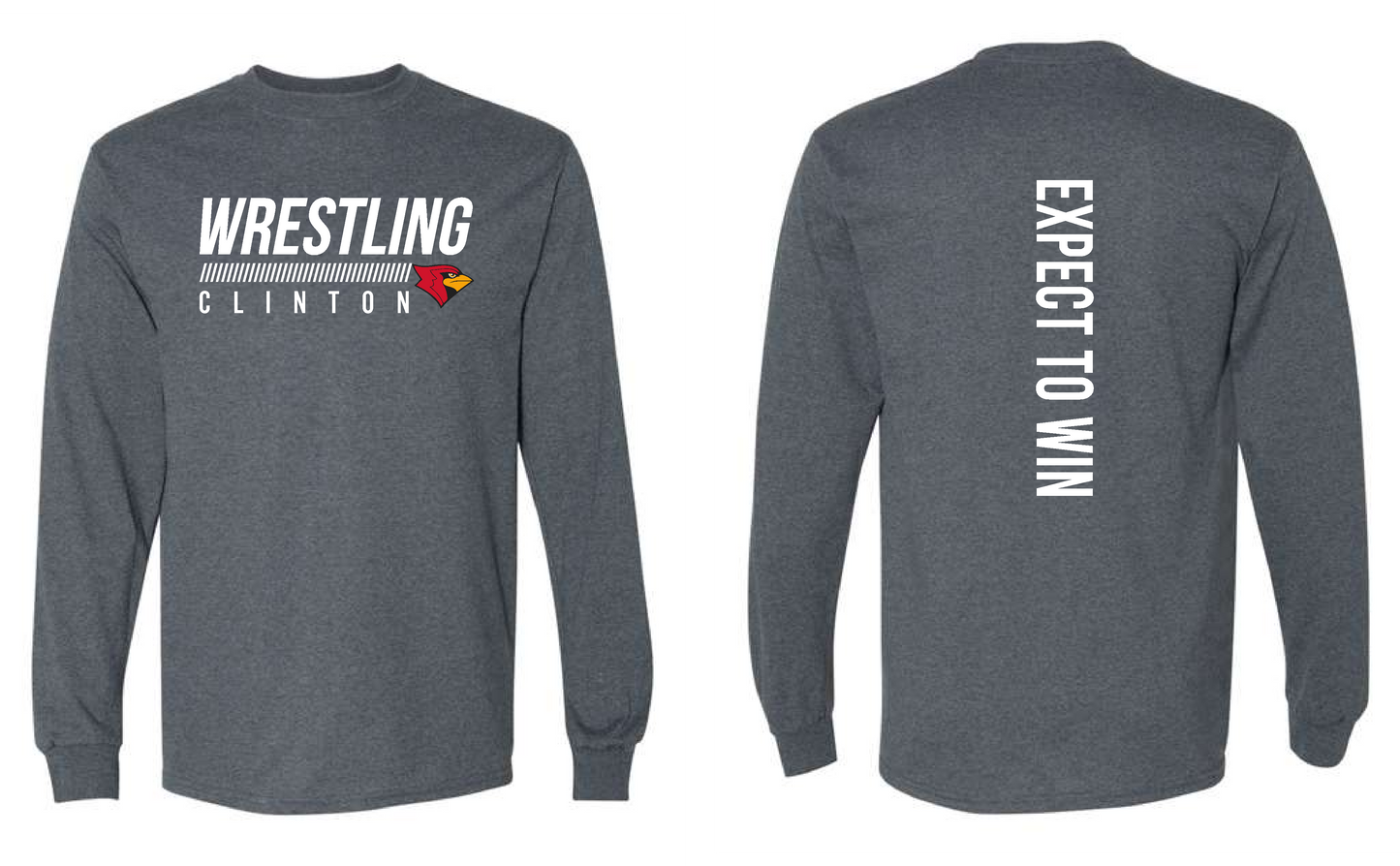 Clinton Wrestling 25- Gildan Dryblend Long Sleeve