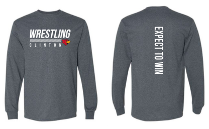 Clinton Wrestling 25- Gildan Dryblend Long Sleeve