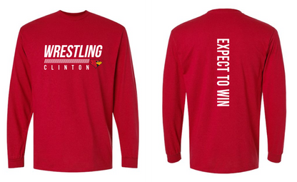 Clinton Wrestling 25- Gildan Dryblend Long Sleeve