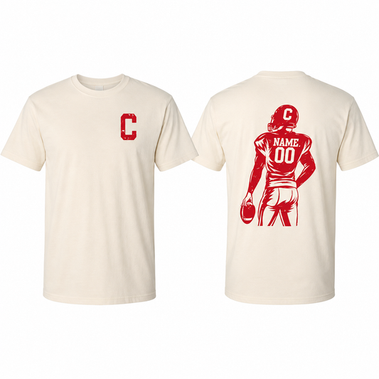 Football player Tshirt- Comfort Color Short Sleeve