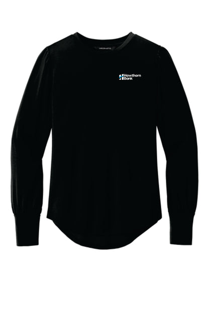 Hawthorn - Ladies Mercer+Mettle Stretch Jersey Long Sleeve Blouson Top - MM1019