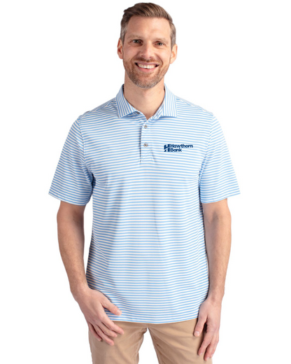 Hawthorn Bank - Mens Cutter & Buck Virtue Recycled Stripe Featherlight Pique Polo - MCK01168
