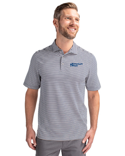 Hawthorn Bank - Mens Cutter & Buck Virtue Recycled Stripe Featherlight Pique Polo - MCK01168
