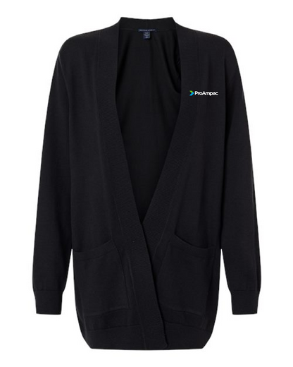ProAmpac-Devon & Jones Open Cardigan Sweater- Full Color Left Chest Embroidery (DG447W)