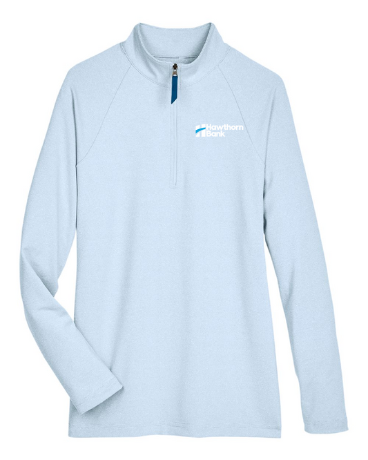 Hawthorn Bank - Ladies CrownLux Performance® Clubhouse Micro-Stripe Quarter-Zip Pullover - DG480W
