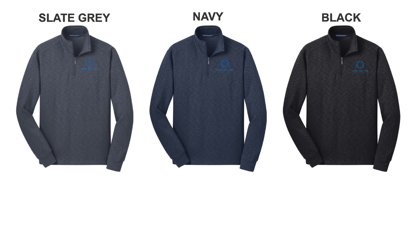 Share & Care- F295 Port Authority® Slub Fleece 1/4-Zip Pullover (EMBROIDERY)