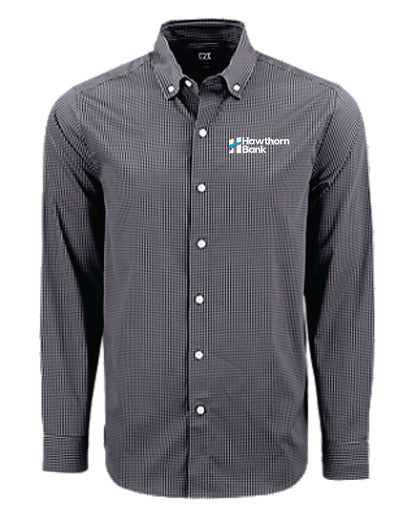 Hawthorn - Mens Cutter & Buck Skyline Epic Confidence Recycled Gingham Long Sleeve Dress Shirt - MCW00236