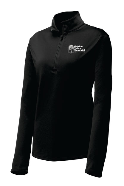 GVMH Long-Sleeve Women’s Lightweight Quarter Zip LST357 with Embroidered Logo