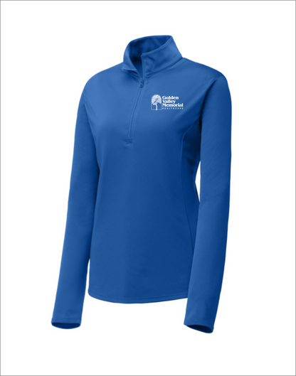 GVMH Long-Sleeve Women’s Lightweight Quarter Zip LST357 with Embroidered Logo
